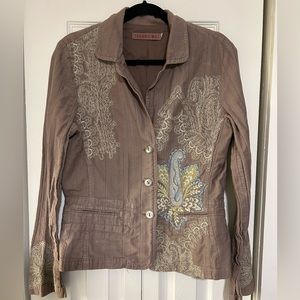 Johnny Was Embroidered Blazer Size:Large
